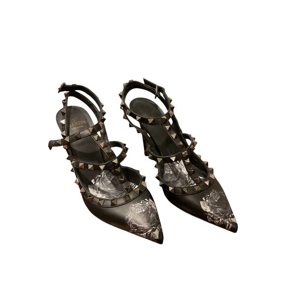 Valentino Undercover Rose Black Rockstud Pump | Size EU 36 US6, Like New - Picture 1 of 12